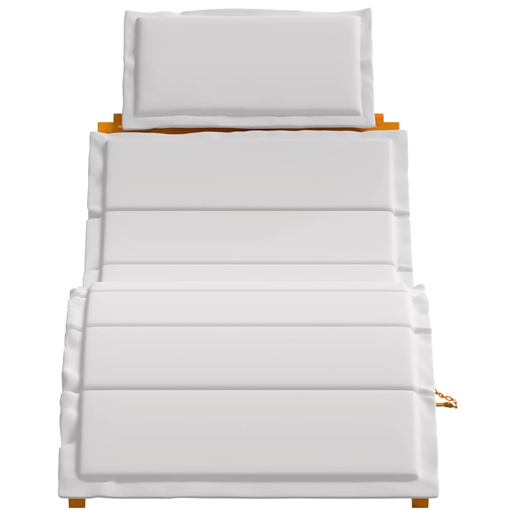 Ligbed met kussen Lichtgrijs 55 x 184 x 64cm Massief Acaciahout is nu te koop bij PeponiXL, paradijselijk wonen!