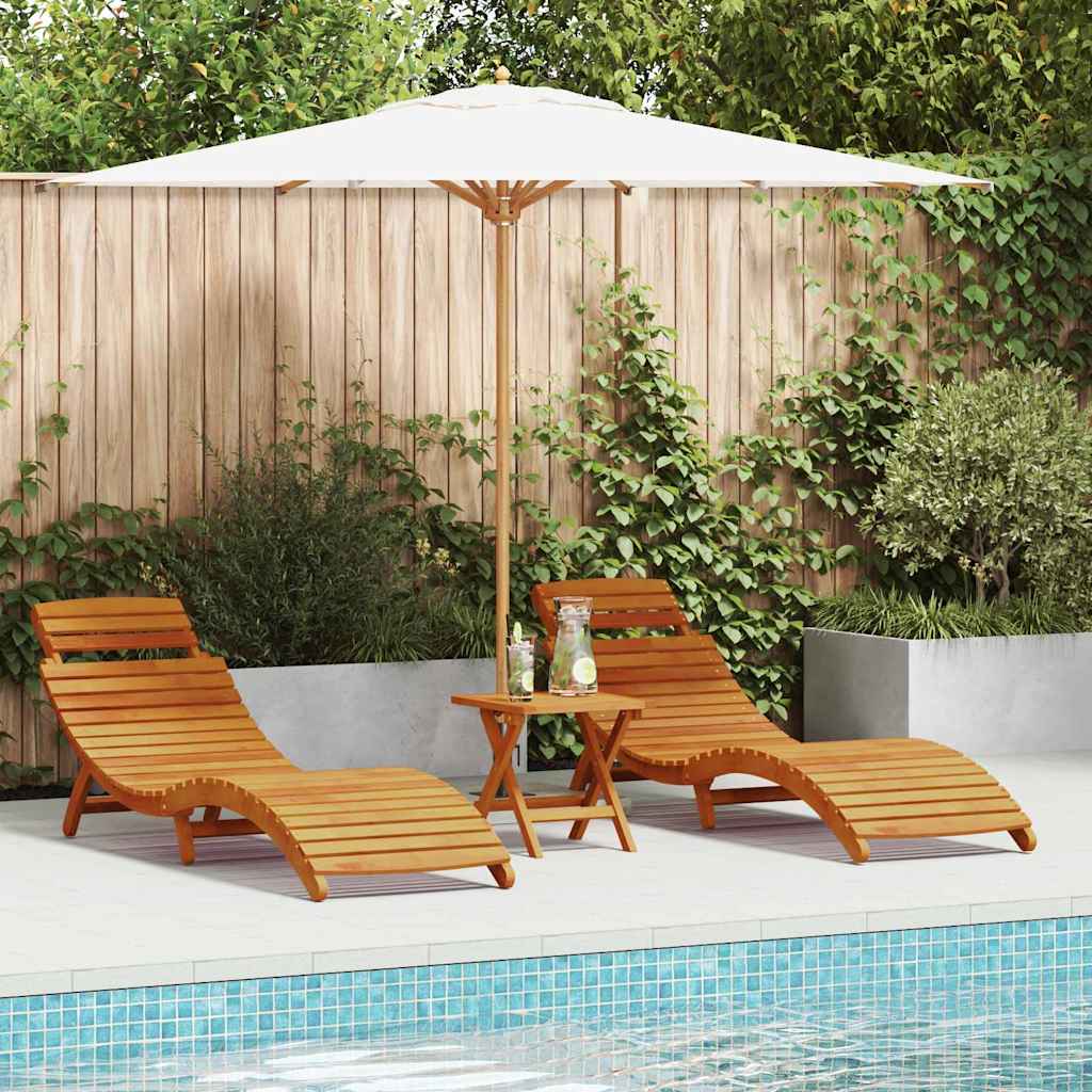 Ligbed 2 pcs Bruin 55 x 184 x 64cm Massief Acaciahout is nu te koop bij PeponiXL, paradijselijk wonen!