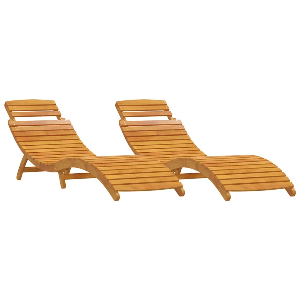 Ligbed 2 pcs Bruin 55 x 184 x 64cm Massief Acaciahout is nu te koop bij PeponiXL, paradijselijk wonen!