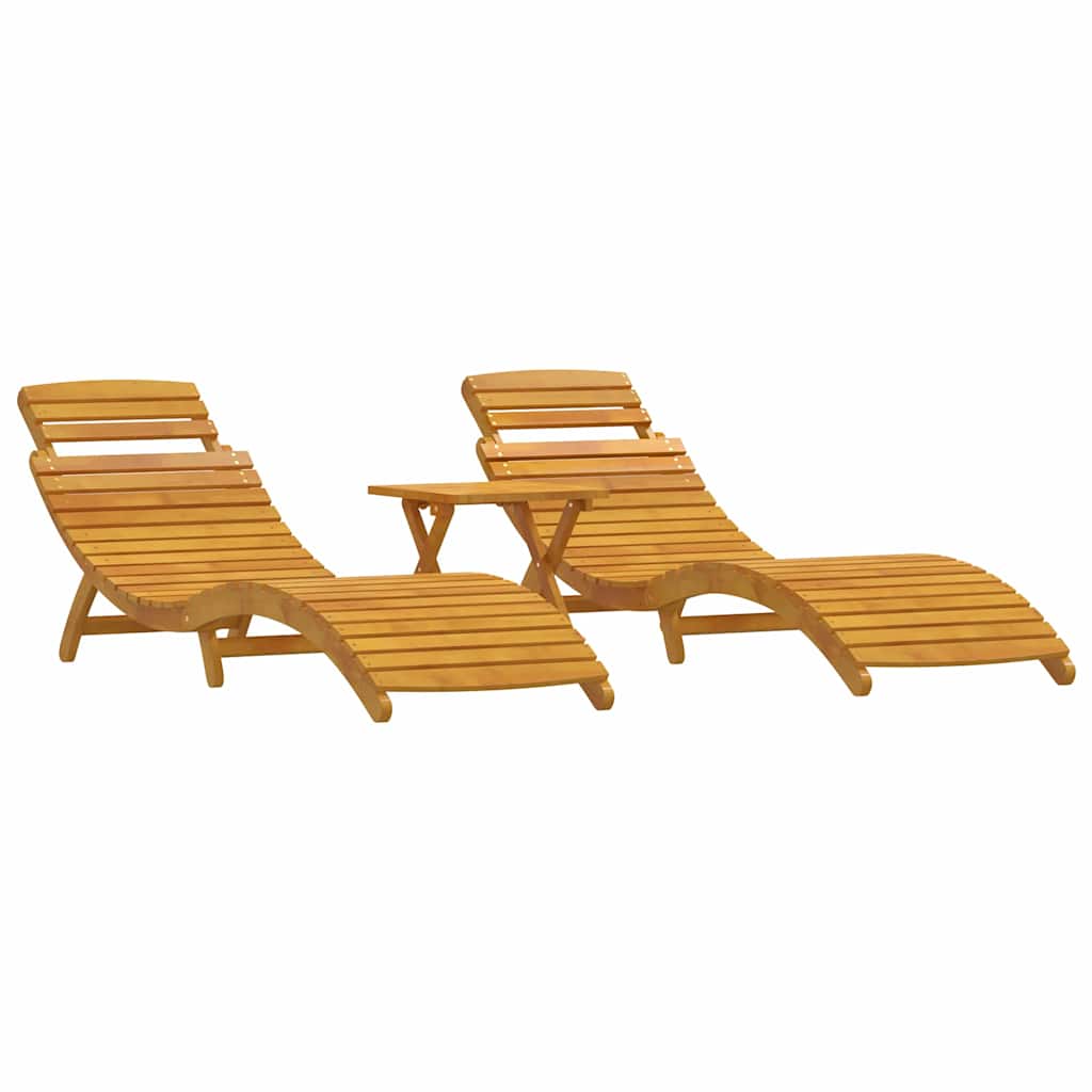 Ligbed 3 pcs Bruin Massief Acaciahout is nu te koop bij PeponiXL, paradijselijk wonen!