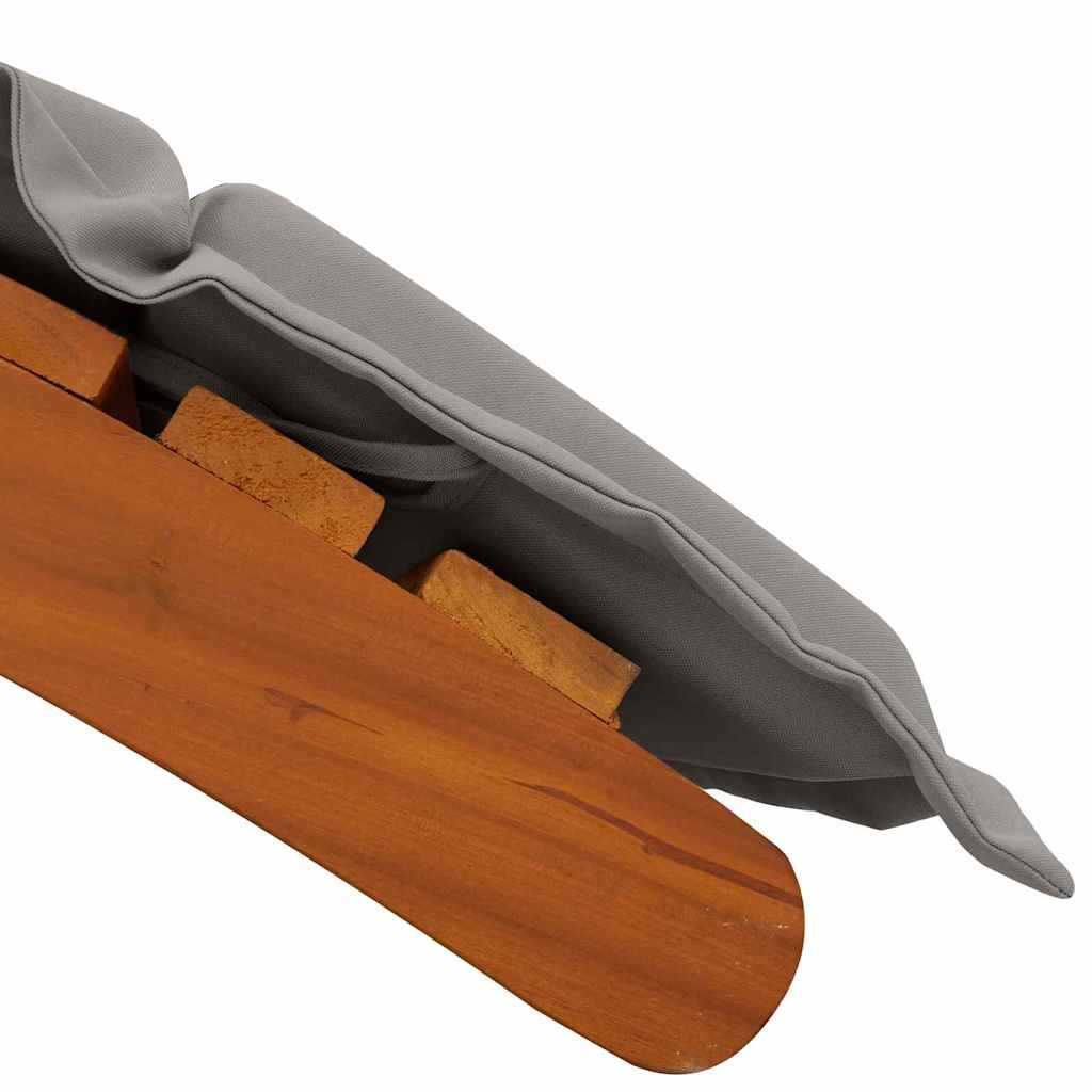 Ligbed met kussen 2 pcs Grijs Massief Acaciahout is nu te koop bij PeponiXL, paradijselijk wonen!