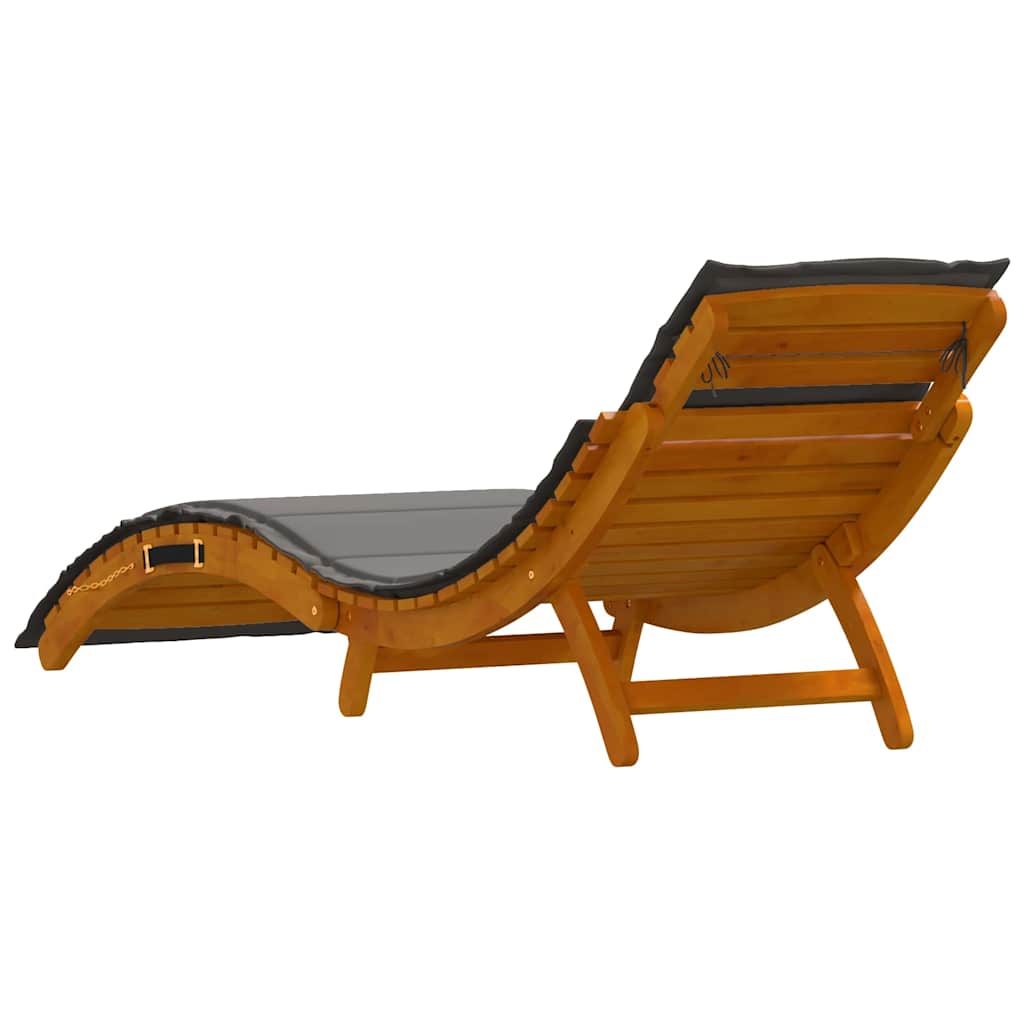 Ligbed met kussen 2 pcs Grijs Massief Acaciahout is nu te koop bij PeponiXL, paradijselijk wonen!