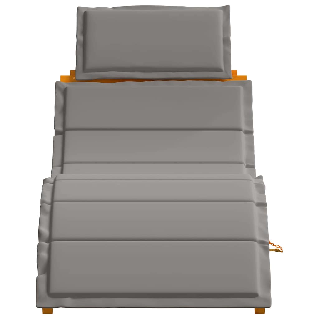 Ligbed met kussen 2 pcs Grijs Massief Acaciahout is nu te koop bij PeponiXL, paradijselijk wonen!