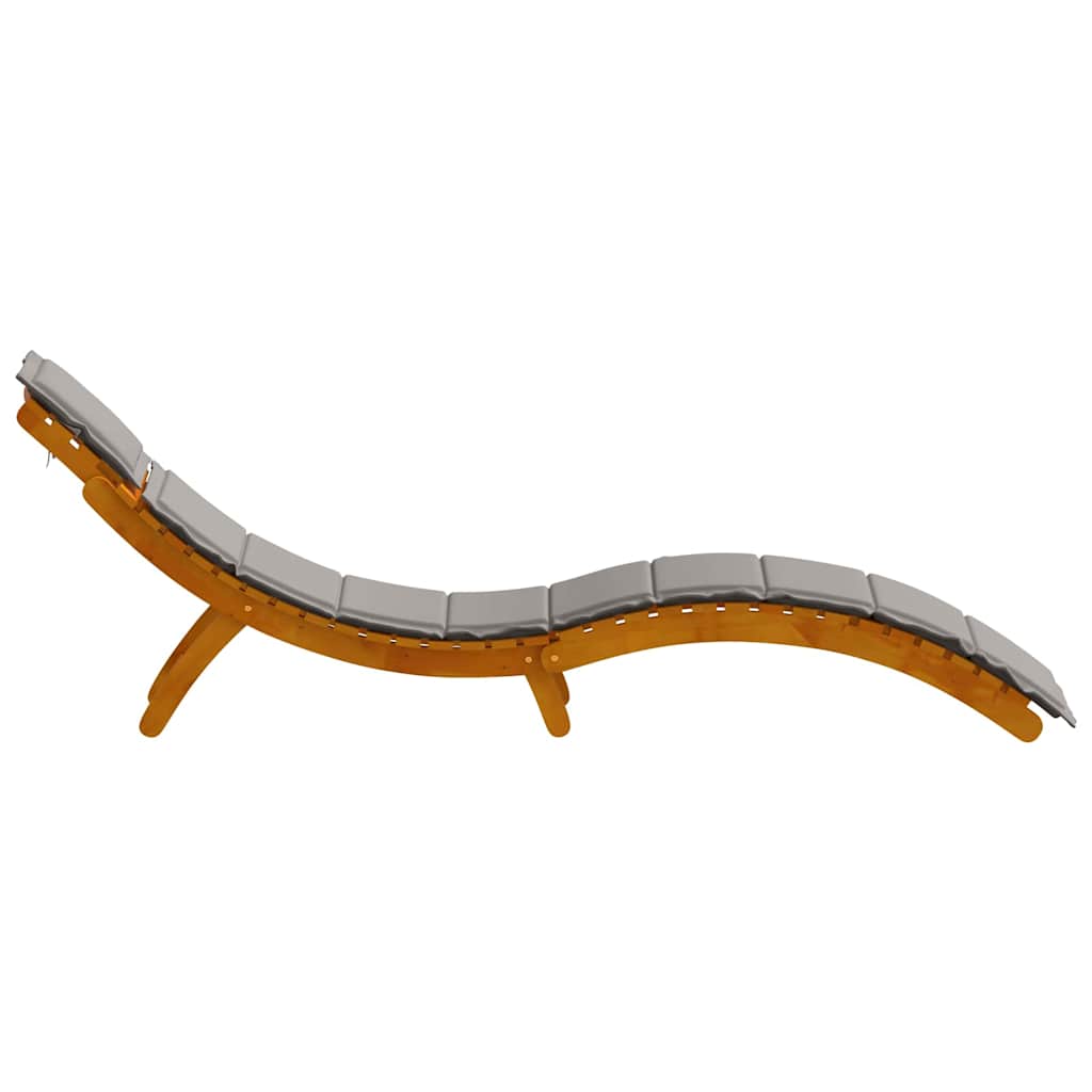 Ligbed met kussen 2 pcs Grijs Massief Acaciahout is nu te koop bij PeponiXL, paradijselijk wonen!