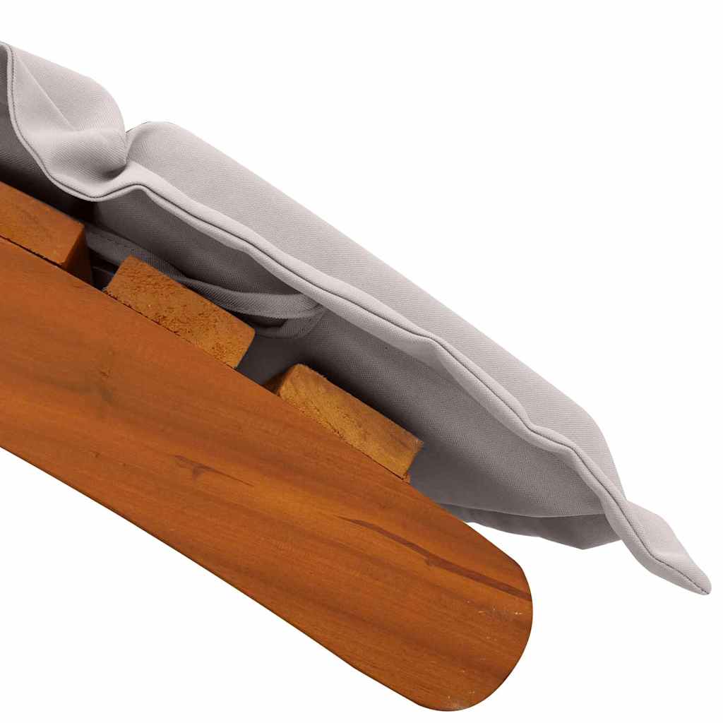 Ligbed met kussen 2 pcs Taupe Massief Acaciahout is nu te koop bij PeponiXL, paradijselijk wonen!