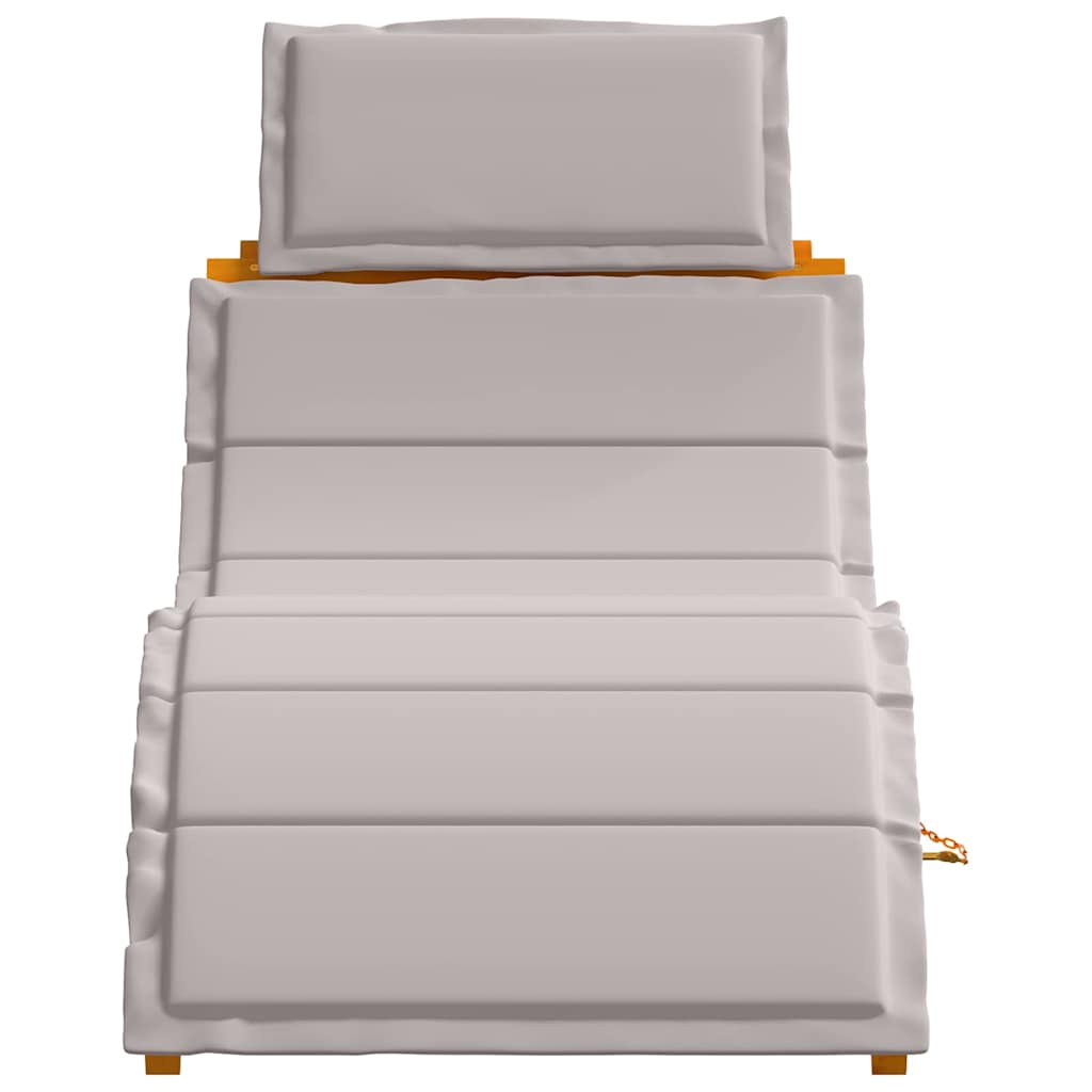 Ligbed met kussen 2 pcs Taupe Massief Acaciahout is nu te koop bij PeponiXL, paradijselijk wonen!