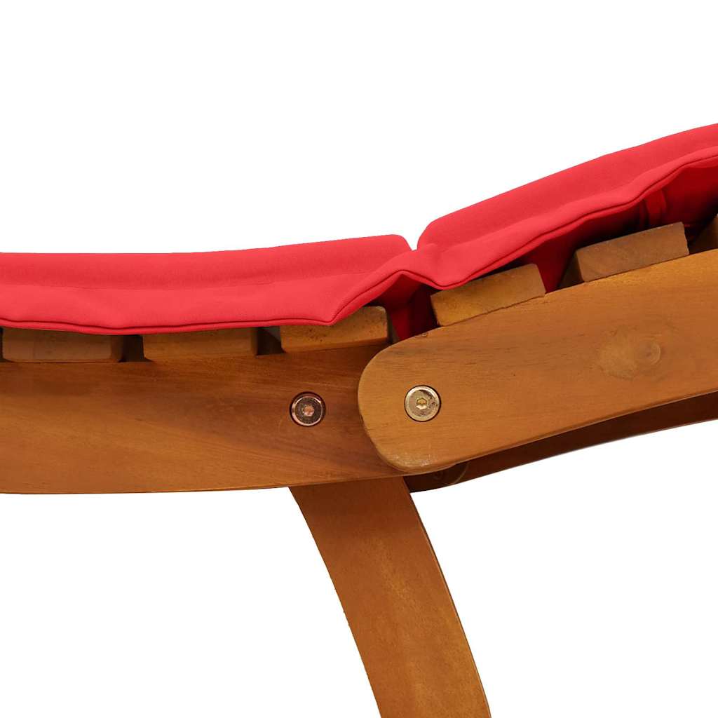 Ligbed met kussen 2 pcs Rood Massief Acaciahout is nu te koop bij PeponiXL, paradijselijk wonen!