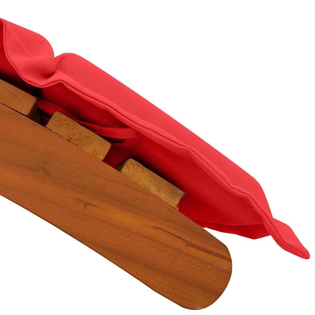 Ligbed met kussen 2 pcs Rood Massief Acaciahout is nu te koop bij PeponiXL, paradijselijk wonen!