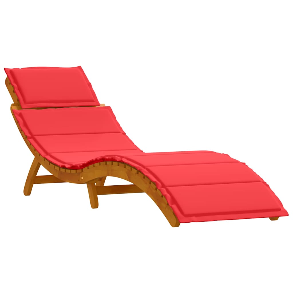Ligbed met kussen 2 pcs Rood Massief Acaciahout is nu te koop bij PeponiXL, paradijselijk wonen!