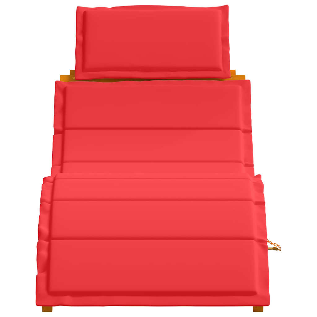 Ligbed met kussen 2 pcs Rood Massief Acaciahout is nu te koop bij PeponiXL, paradijselijk wonen!