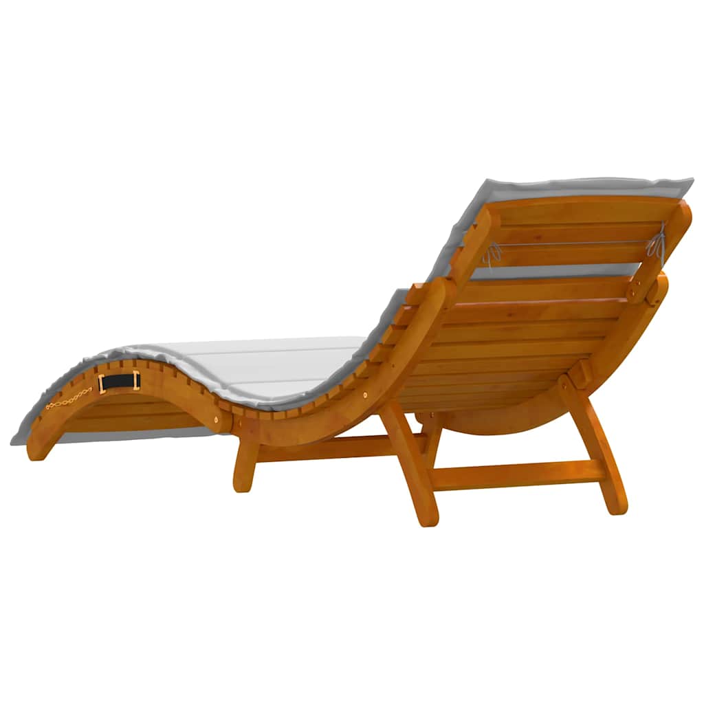 Ligbed met kussen 2 pcs Lichtgrijs Massief Acaciahout is nu te koop bij PeponiXL, paradijselijk wonen!