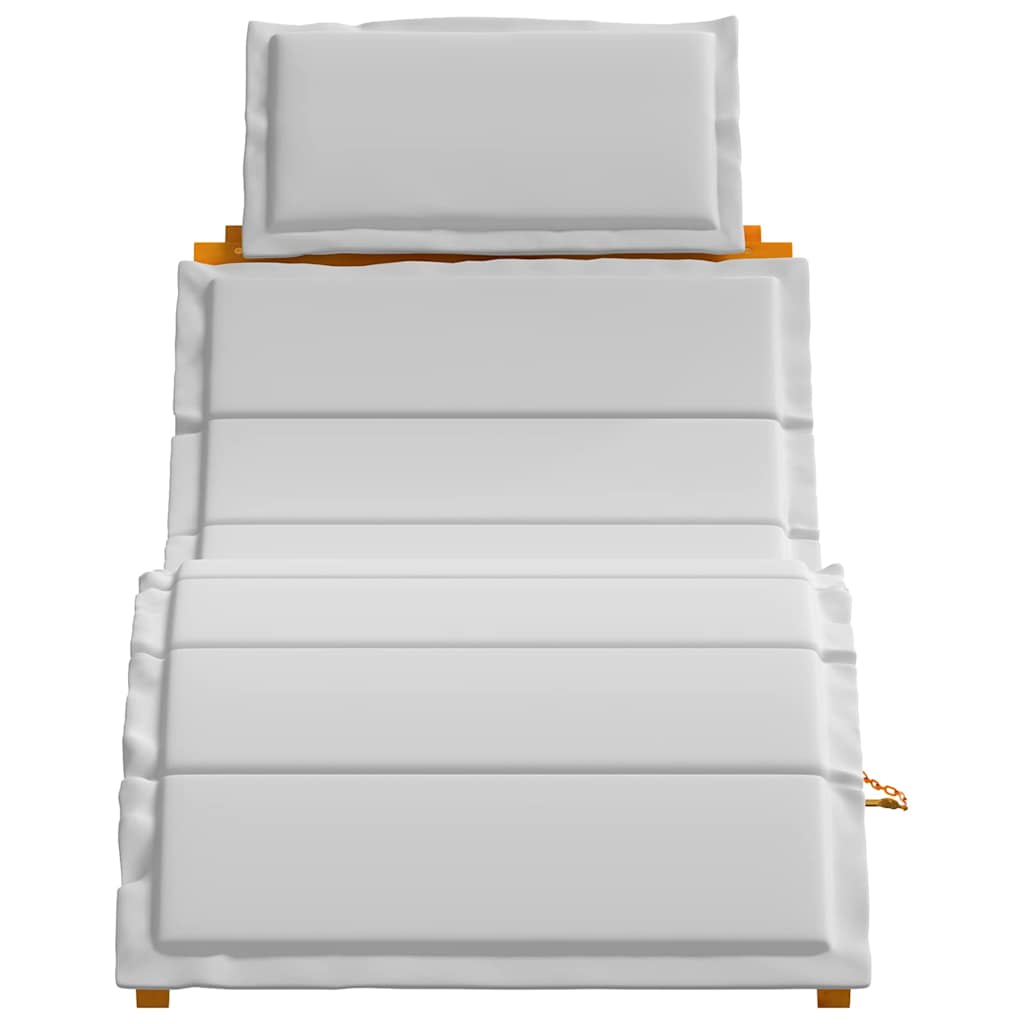 Ligbed met kussen 2 pcs Lichtgrijs Massief Acaciahout is nu te koop bij PeponiXL, paradijselijk wonen!