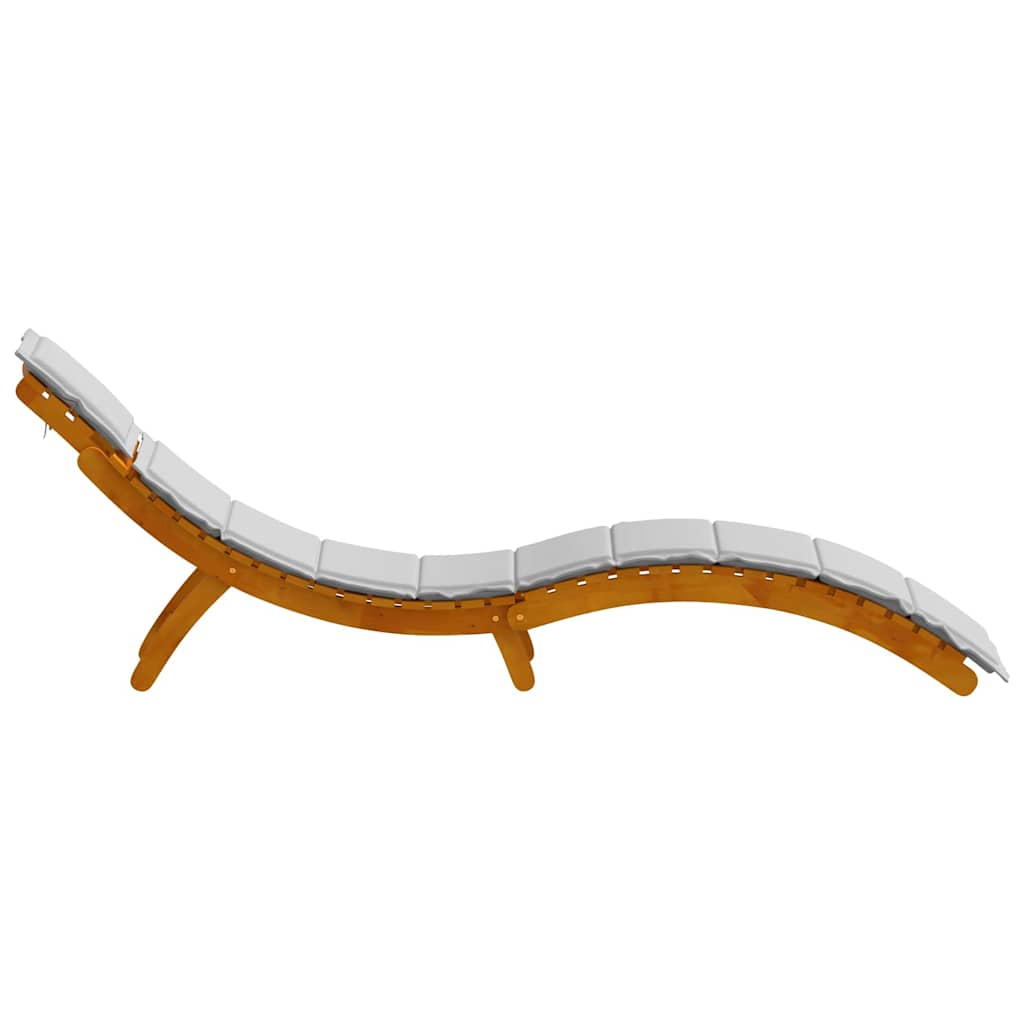 Ligbed met kussen 2 pcs Lichtgrijs Massief Acaciahout is nu te koop bij PeponiXL, paradijselijk wonen!