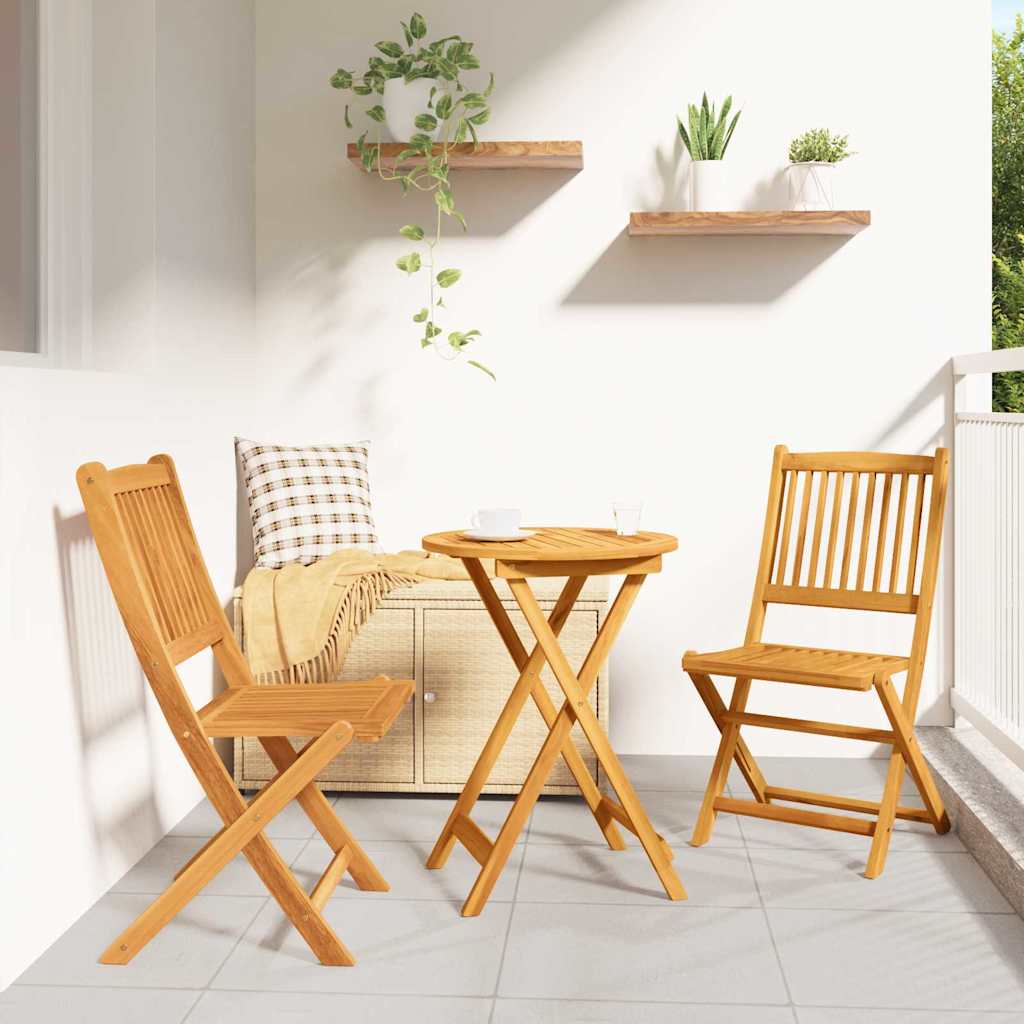 Tuin Bistro Set 3 pcs Bruin Massief Acaciahout is nu te koop bij PeponiXL, paradijselijk wonen!