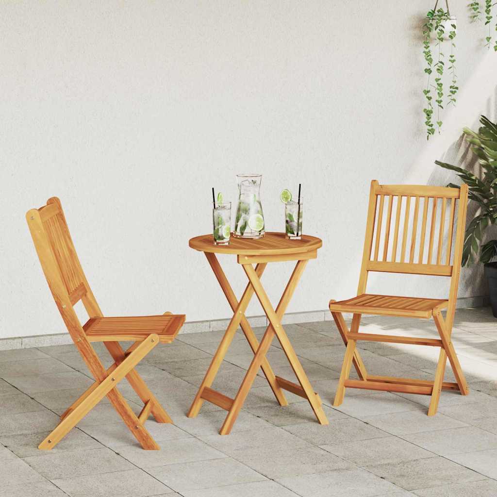 Tuin Bistro Set 3 pcs Bruin Massief Acaciahout is nu te koop bij PeponiXL, paradijselijk wonen!