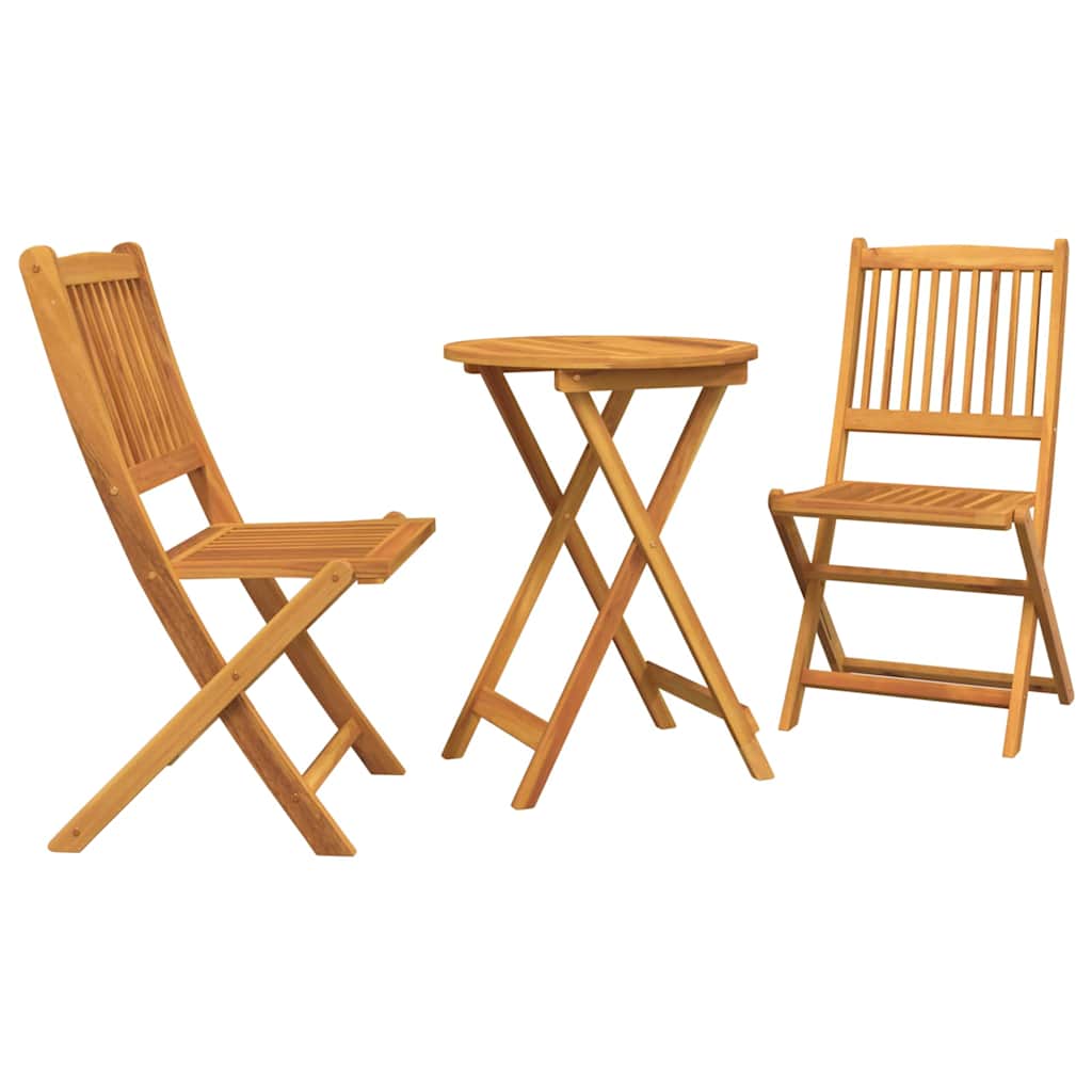 Tuin Bistro Set 3 pcs Bruin Massief Acaciahout is nu te koop bij PeponiXL, paradijselijk wonen!