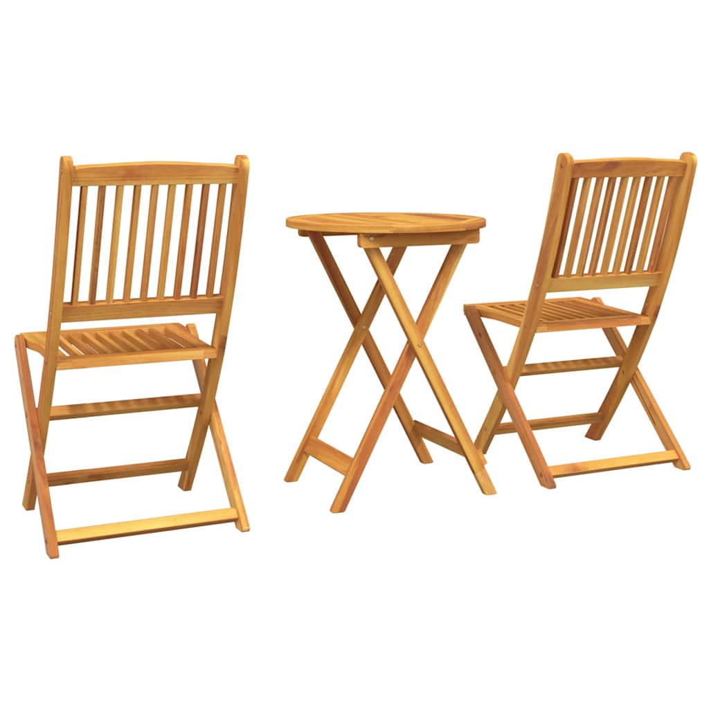 Tuin Bistro Set 3 pcs Bruin Massief Acaciahout is nu te koop bij PeponiXL, paradijselijk wonen!