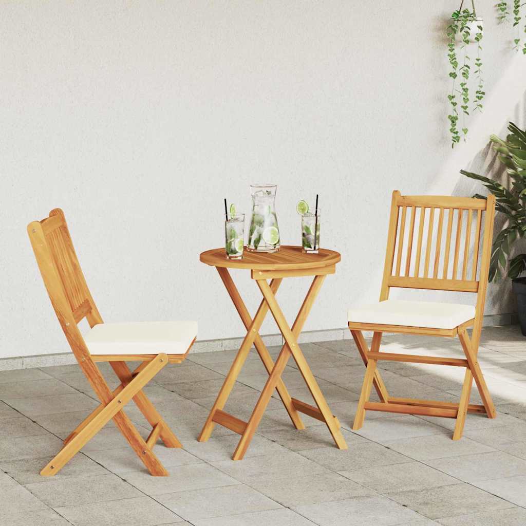 Tuin Bistro Set 3 pcs Bruin Massief Acaciahout is nu te koop bij PeponiXL, paradijselijk wonen!