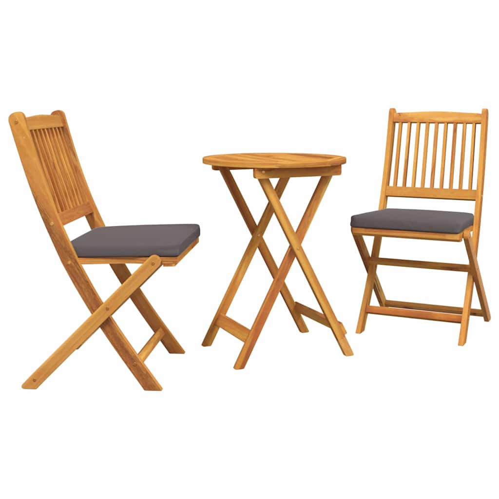 Tuin Bistro Set 3 pcs Bruin Massief Acaciahout is nu te koop bij PeponiXL, paradijselijk wonen!