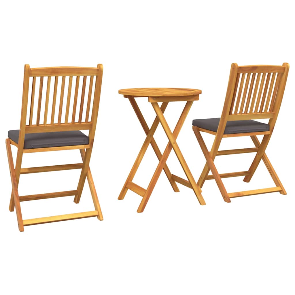 Tuin Bistro Set 3 pcs Bruin Massief Acaciahout is nu te koop bij PeponiXL, paradijselijk wonen!