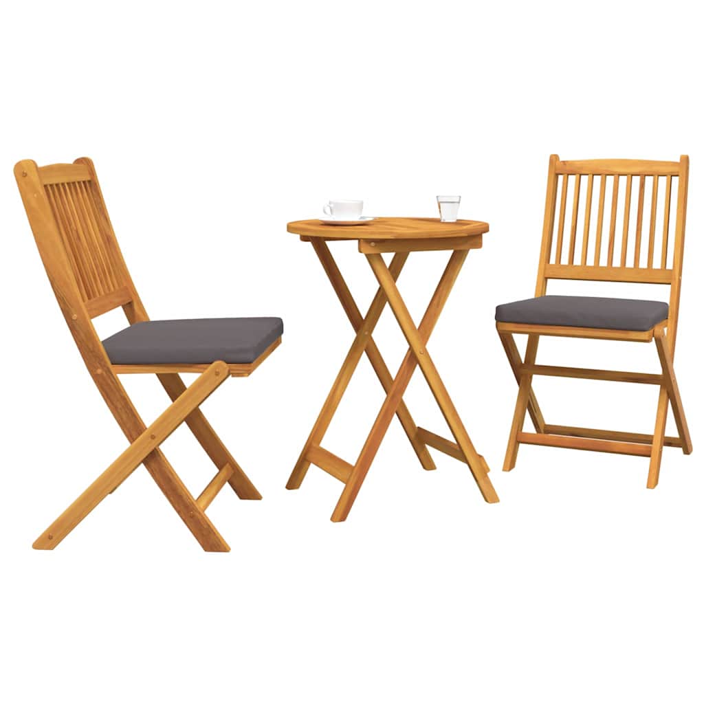 Tuin Bistro Set 3 pcs Bruin Massief Acaciahout is nu te koop bij PeponiXL, paradijselijk wonen!