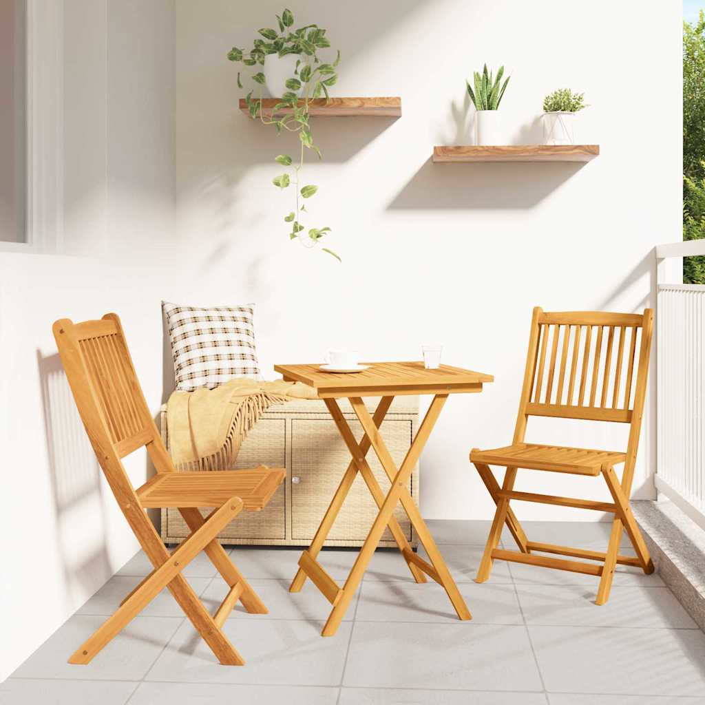 Tuin Bistro Set 3 pcs Bruin Massief Acaciahout is nu te koop bij PeponiXL, paradijselijk wonen!