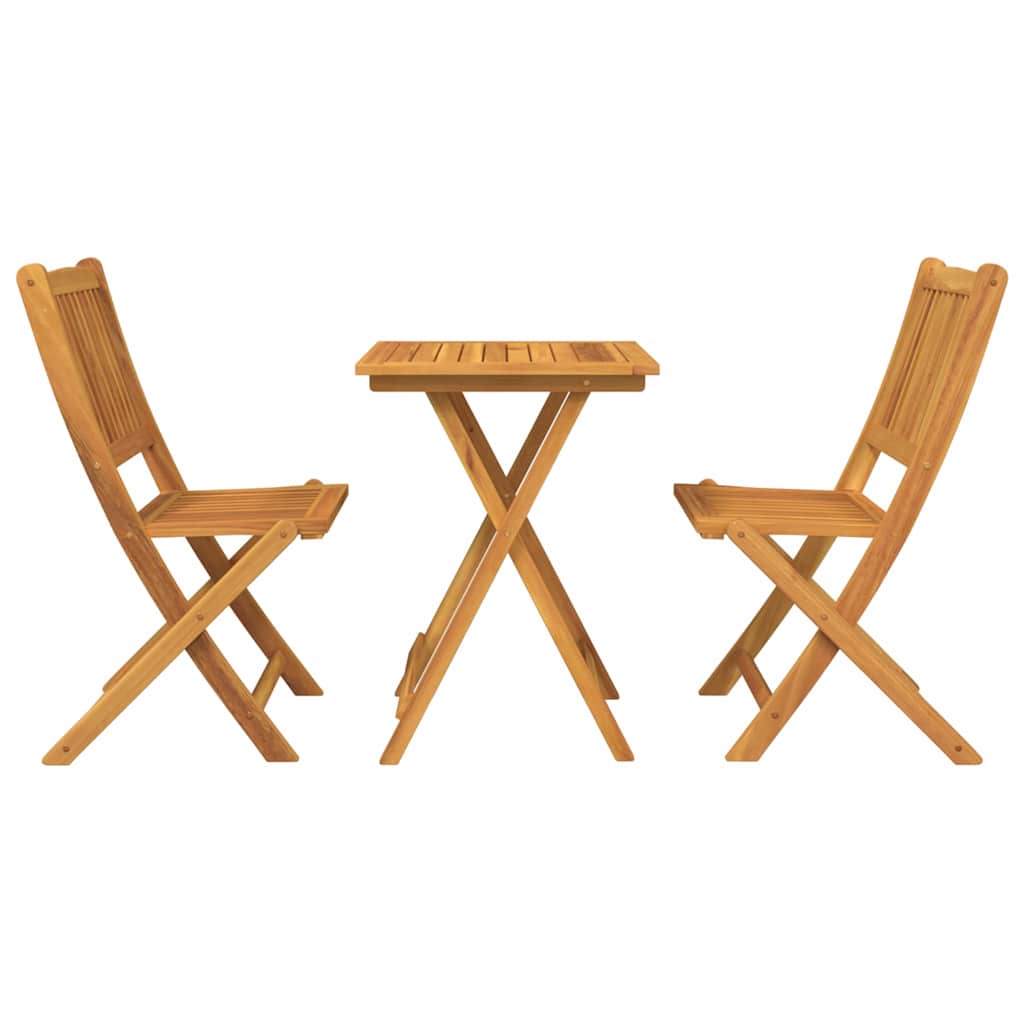 Tuin Bistro Set 3 pcs Bruin Massief Acaciahout is nu te koop bij PeponiXL, paradijselijk wonen!