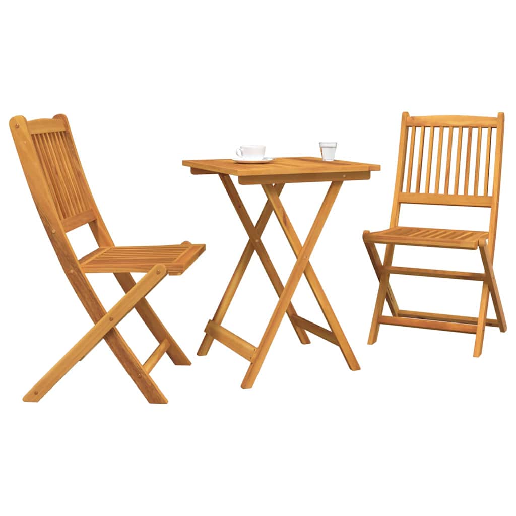 Tuin Bistro Set 3 pcs Bruin Massief Acaciahout is nu te koop bij PeponiXL, paradijselijk wonen!