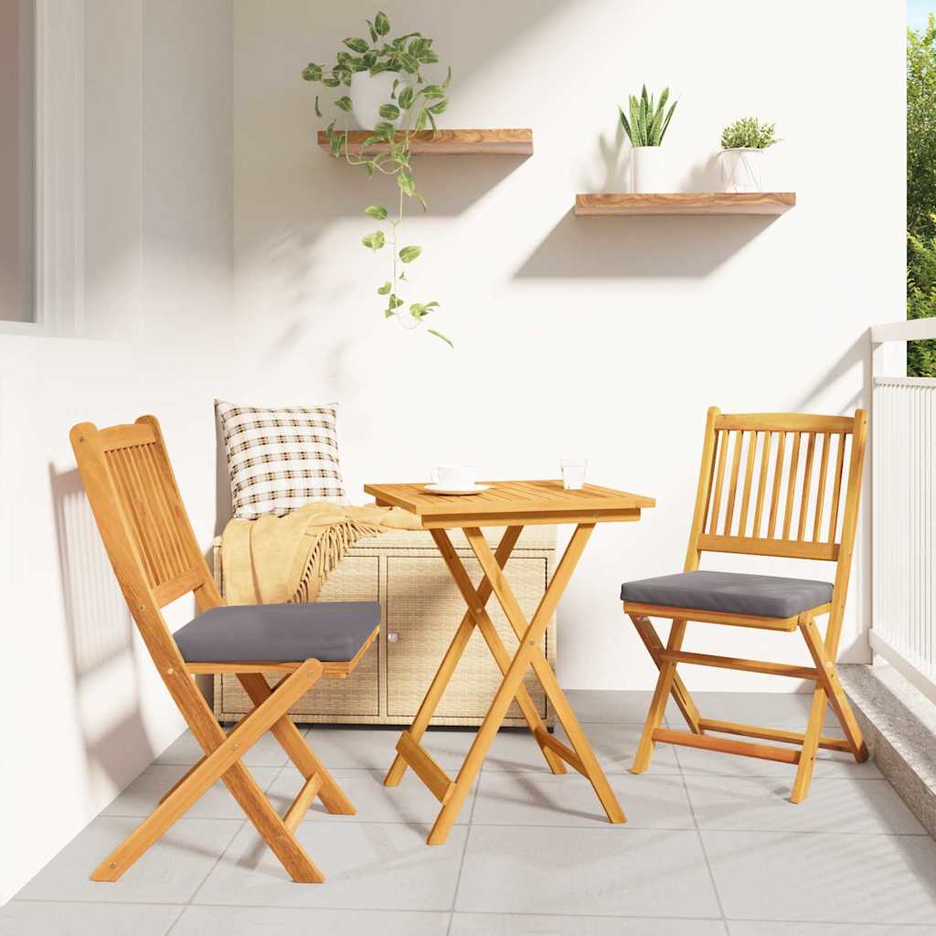 Tuin Bistro Set 3 pcs Bruin Massief Acaciahout is nu te koop bij PeponiXL, paradijselijk wonen!