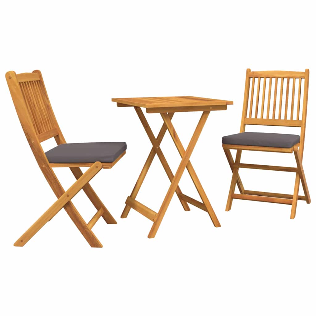 Tuin Bistro Set 3 pcs Bruin Massief Acaciahout is nu te koop bij PeponiXL, paradijselijk wonen!