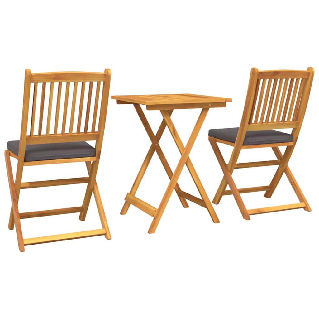 Tuin Bistro Set 3 pcs Bruin Massief Acaciahout is nu te koop bij PeponiXL, paradijselijk wonen!