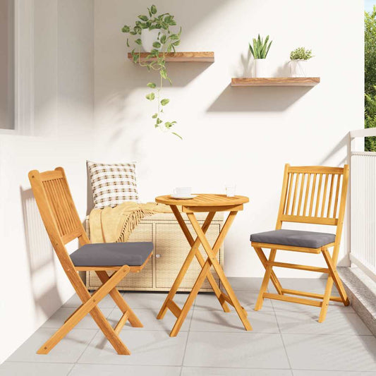 Opvouwbare stoel met kussen 2 pcs Bruin Massief acaciahout is nu te koop bij PeponiXL, paradijselijk wonen!