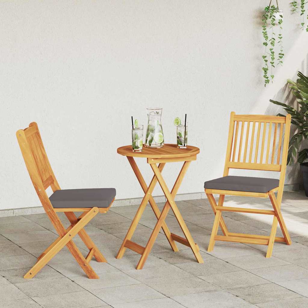 Opvouwbare stoel met kussen 2 pcs Bruin Massief acaciahout is nu te koop bij PeponiXL, paradijselijk wonen!