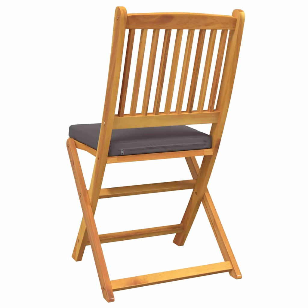 Opvouwbare stoel met kussen 2 pcs Bruin Massief acaciahout is nu te koop bij PeponiXL, paradijselijk wonen!