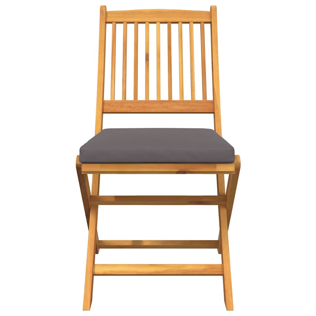 Opvouwbare stoel met kussen 2 pcs Bruin Massief acaciahout is nu te koop bij PeponiXL, paradijselijk wonen!