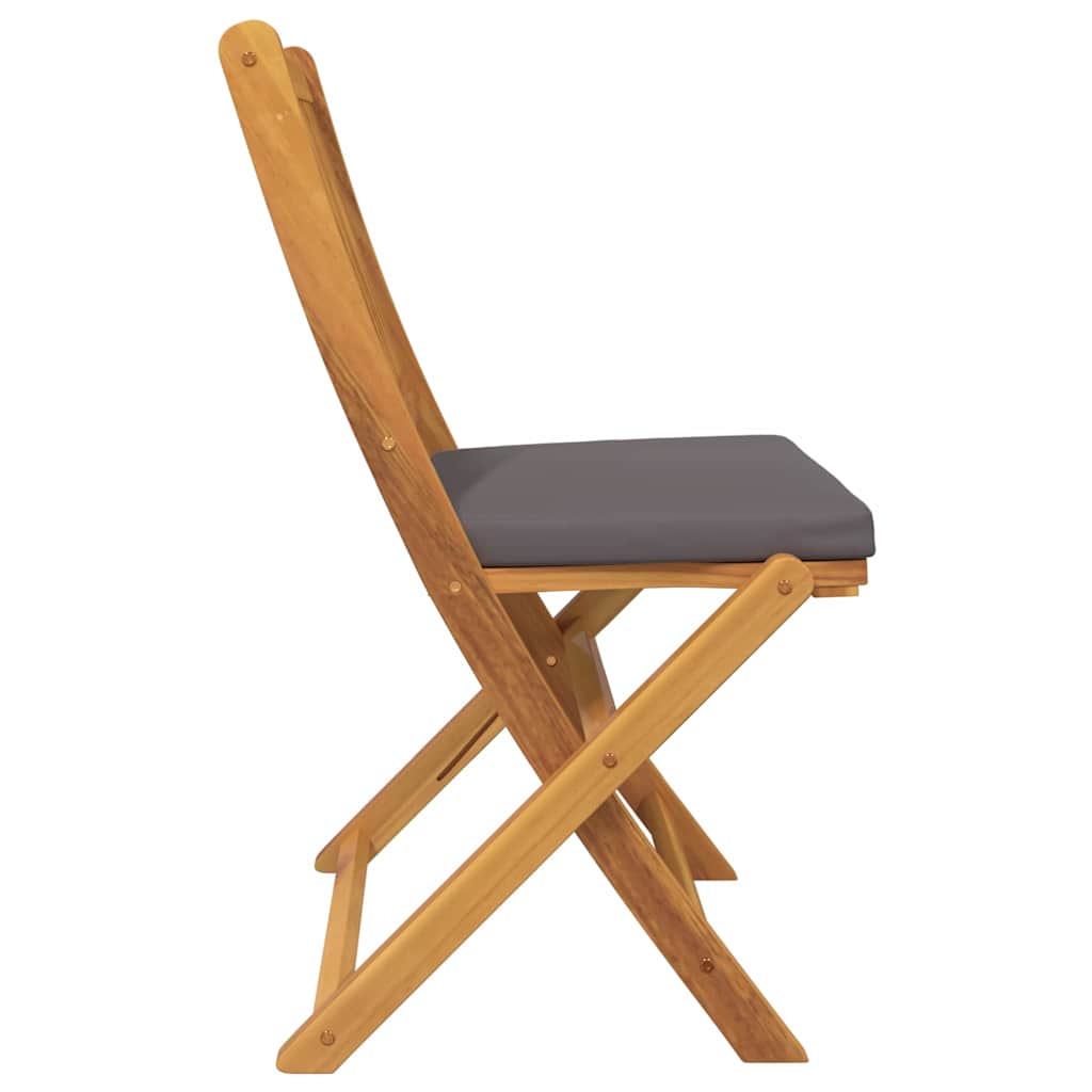 Opvouwbare stoel met kussen 2 pcs Bruin Massief acaciahout is nu te koop bij PeponiXL, paradijselijk wonen!