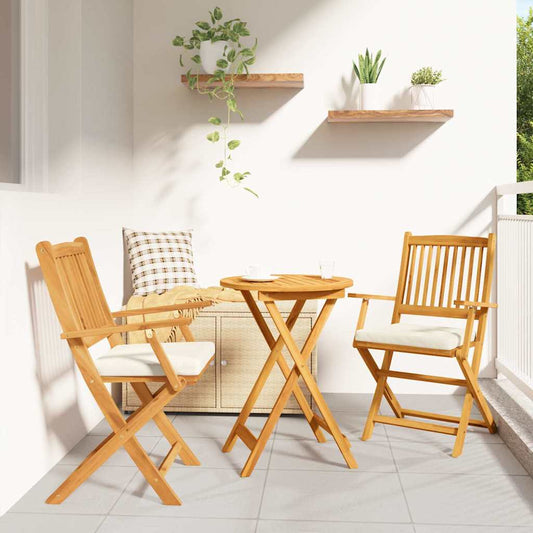 Opvouwbare stoel met kussen 2 pcs Bruin Massief acaciahout is nu te koop bij PeponiXL, paradijselijk wonen!