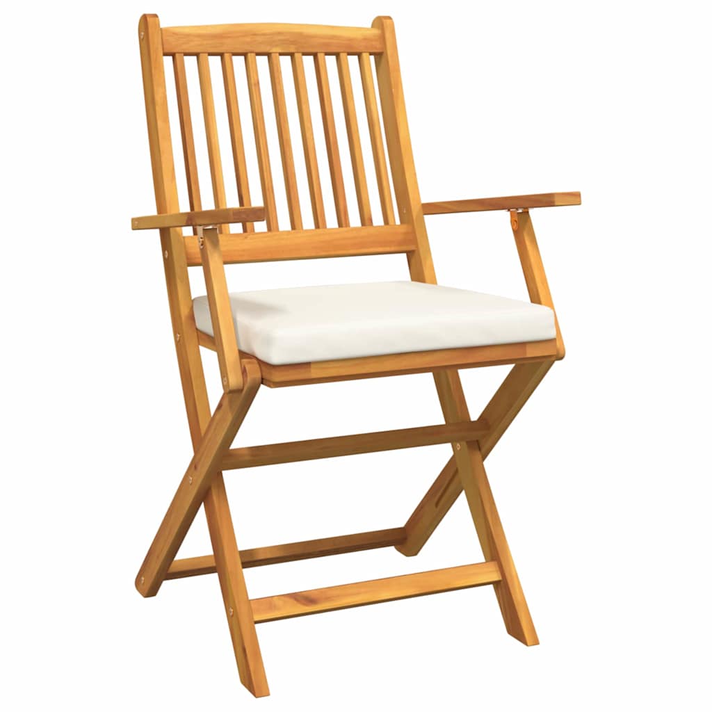 Opvouwbare stoel met kussen 2 pcs Bruin Massief acaciahout is nu te koop bij PeponiXL, paradijselijk wonen!