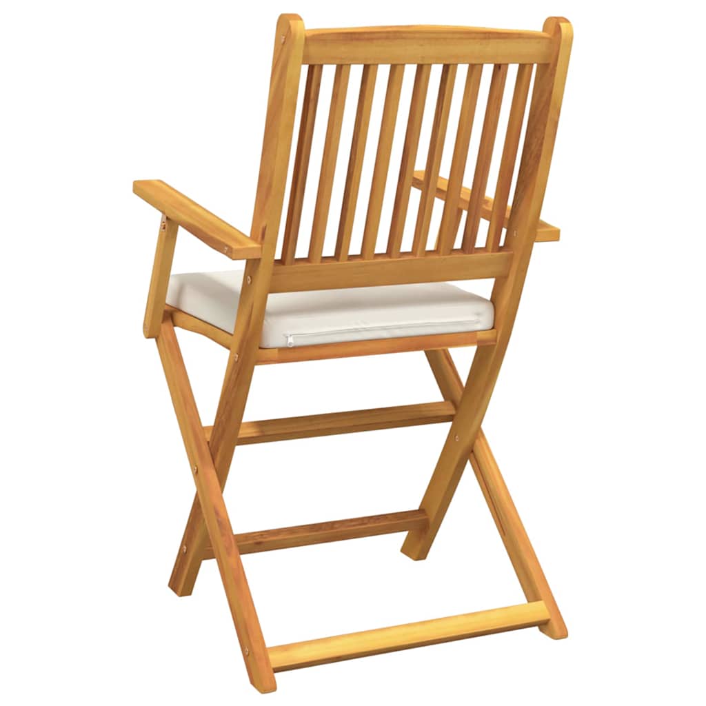 Opvouwbare stoel met kussen 2 pcs Bruin Massief acaciahout is nu te koop bij PeponiXL, paradijselijk wonen!