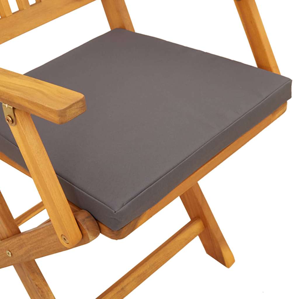 Opvouwbare stoel met kussen 2 pcs Bruin Massief acaciahout is nu te koop bij PeponiXL, paradijselijk wonen!