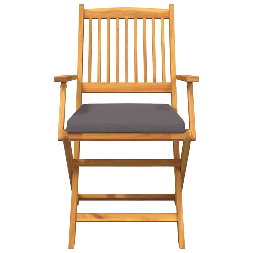Opvouwbare stoel met kussen 2 pcs Bruin Massief acaciahout is nu te koop bij PeponiXL, paradijselijk wonen!