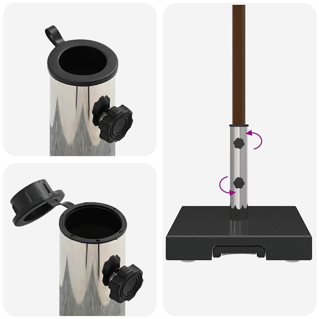 Parasolvoet Zwart 41 x 41 x 37 cm Graniet is nu te koop bij PeponiXL, paradijselijk wonen!
