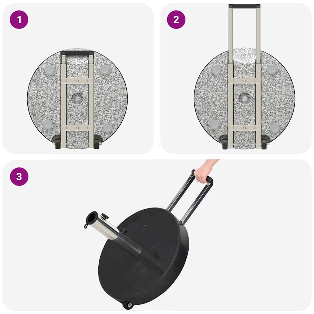 Parasolvoet Zwart Ø 45 x 37.5 cm Graniet is nu te koop bij PeponiXL, paradijselijk wonen!