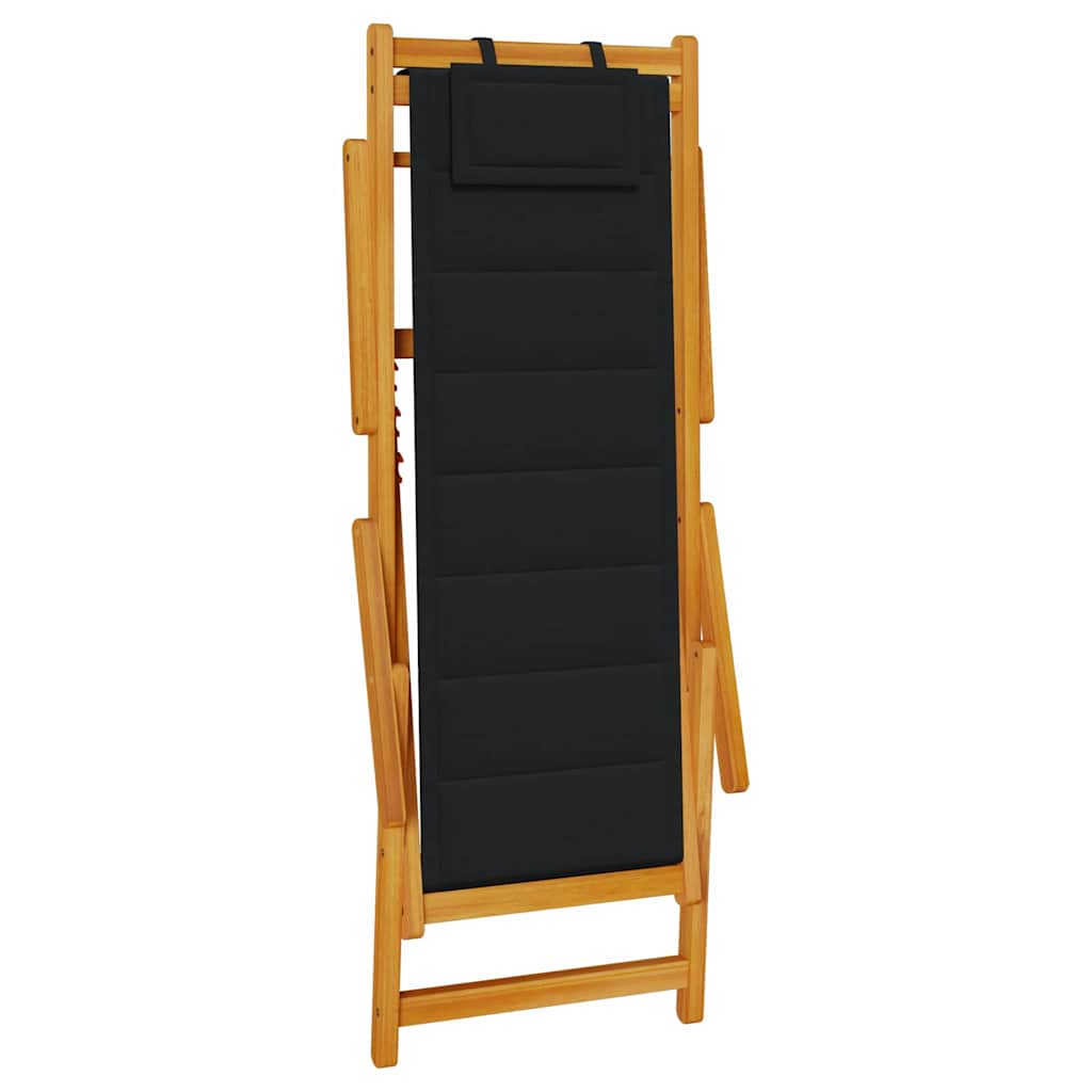 Strandstoel met kussen 2 pcs Bruin Massief Acaciahout is nu te koop bij PeponiXL, paradijselijk wonen!