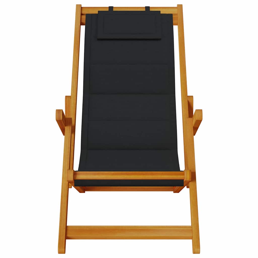 Strandstoel met kussen 2 pcs Bruin Massief Acaciahout is nu te koop bij PeponiXL, paradijselijk wonen!