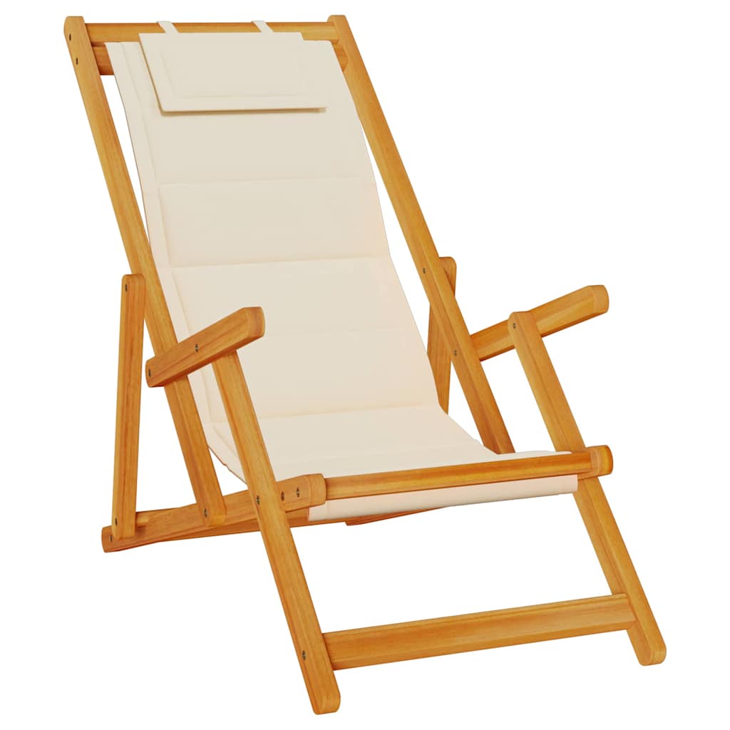 Strandstoel met kussen 2 pcs Bruin Massief Acaciahout is nu te koop bij PeponiXL, paradijselijk wonen!