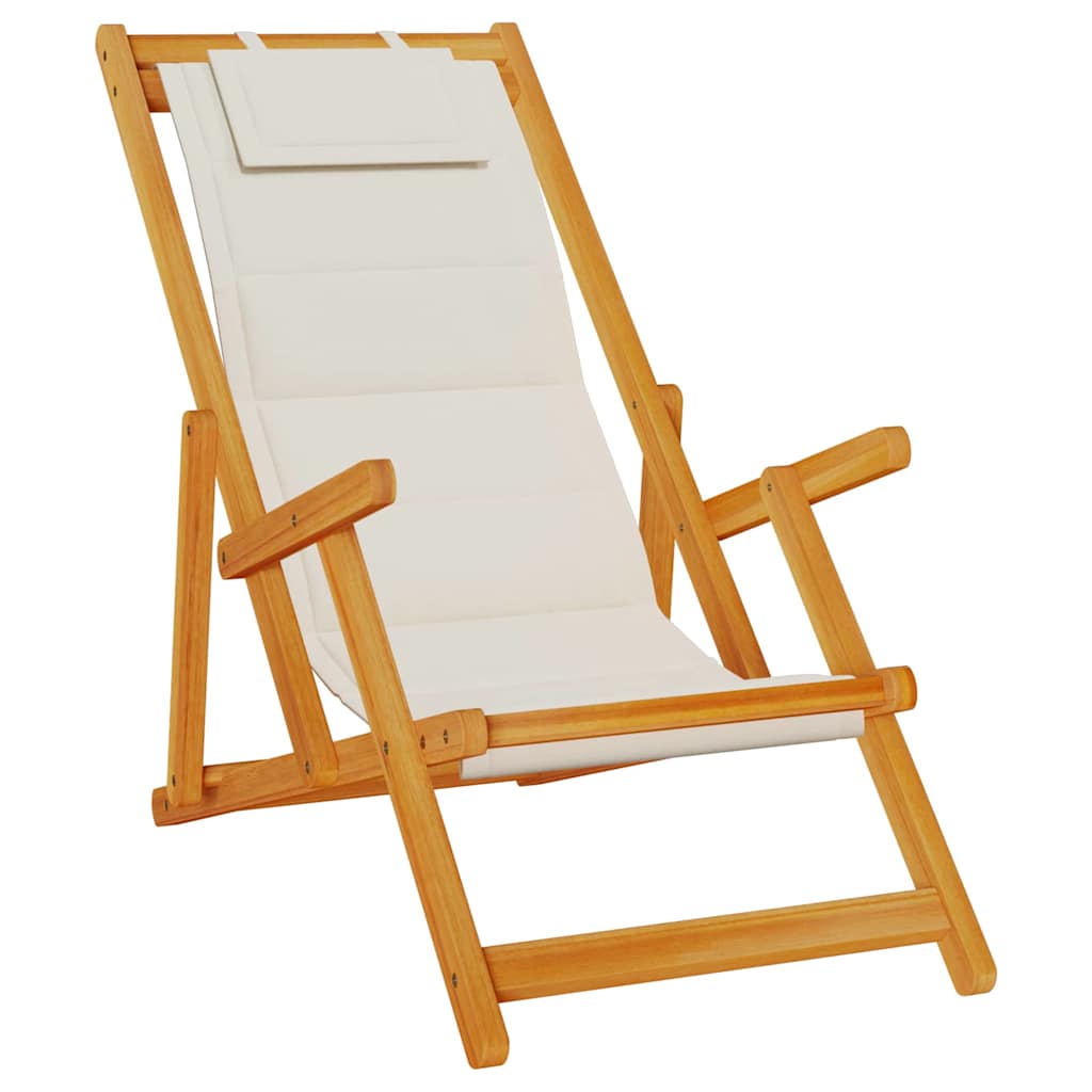 Strandstoel met kussen 2 pcs Bruin Massief Acaciahout is nu te koop bij PeponiXL, paradijselijk wonen!