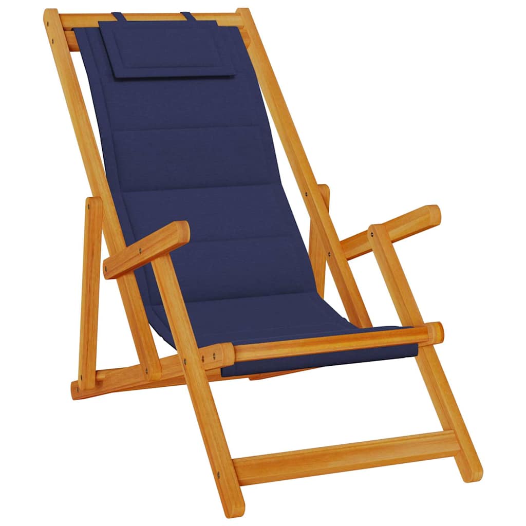 Strandstoel met kussen 2 pcs Bruin Massief Acaciahout is nu te koop bij PeponiXL, paradijselijk wonen!