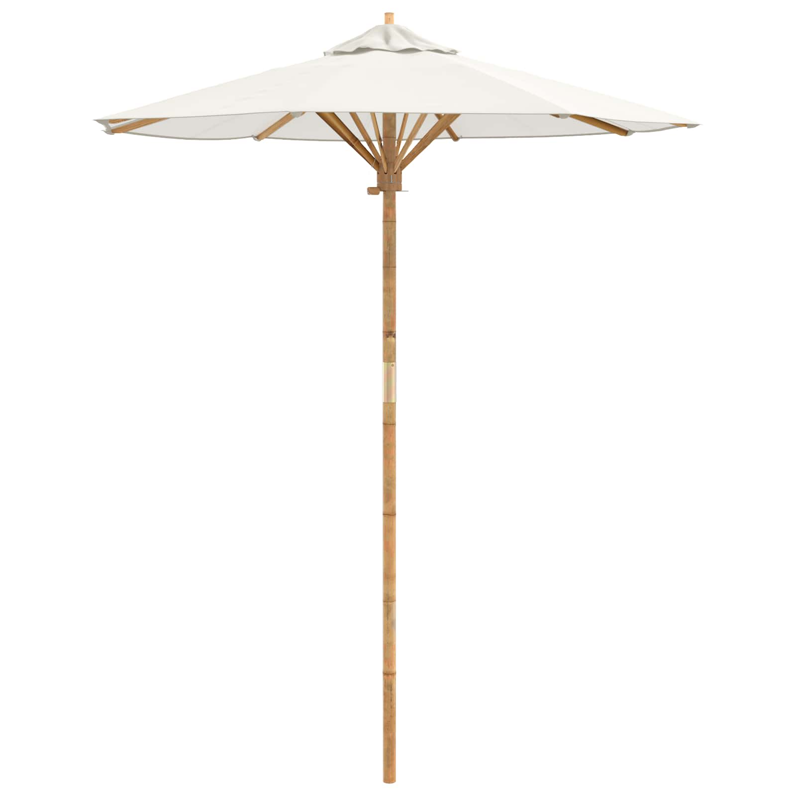 Tuinparasol Crème Wit Ø 180 x 230 cm Bamboe is nu te koop bij PeponiXL, paradijselijk wonen!