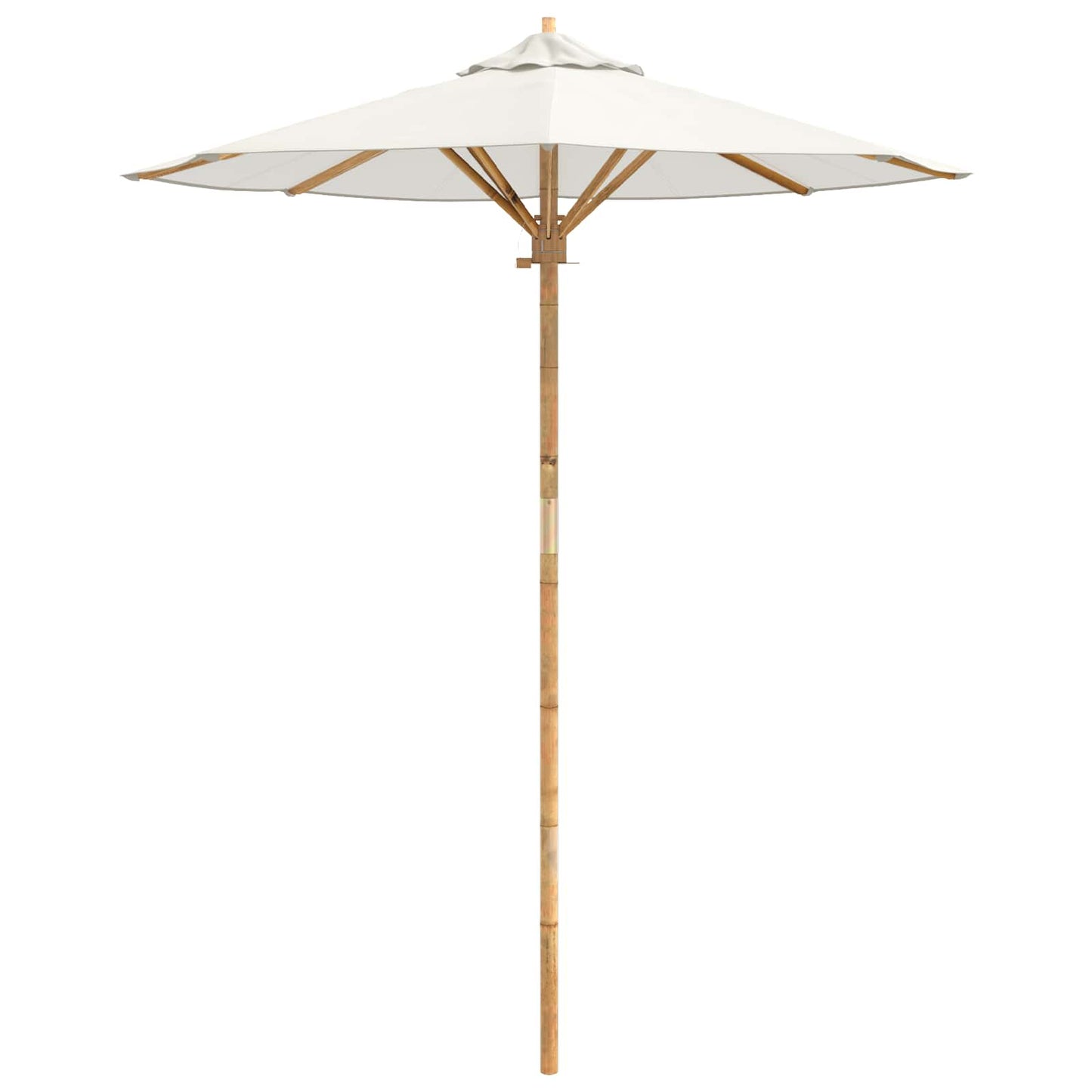 Tuinparasol Crème Wit Ø 180 x 230 cm Bamboe is nu te koop bij PeponiXL, paradijselijk wonen!